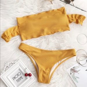 Mustard Off the Shoulder Bikini